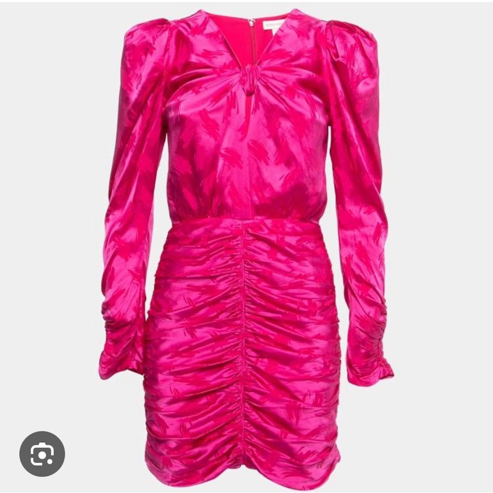 Ronny Kobo Flora Dress Hot Pink Long Sleeve Mini Dress Size Medium
